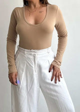 SIZE L-XL, Solid Cotton Ribbed BodySuit - Closet by Payal