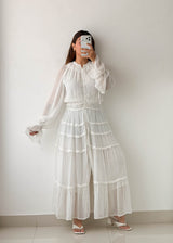 Size S-M White Tiered Ruffle Maxi Dress