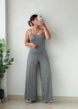 Size S-M Grey Wide-Leg Jumpsuit