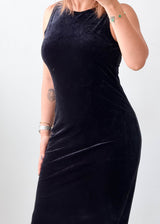Size S-M Black Sleeveless Side Slit Maxi Dress