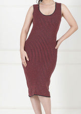 RED WEAVED BODYCON