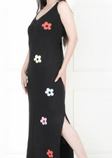BLACK FLOWER CROCHET DRESS
