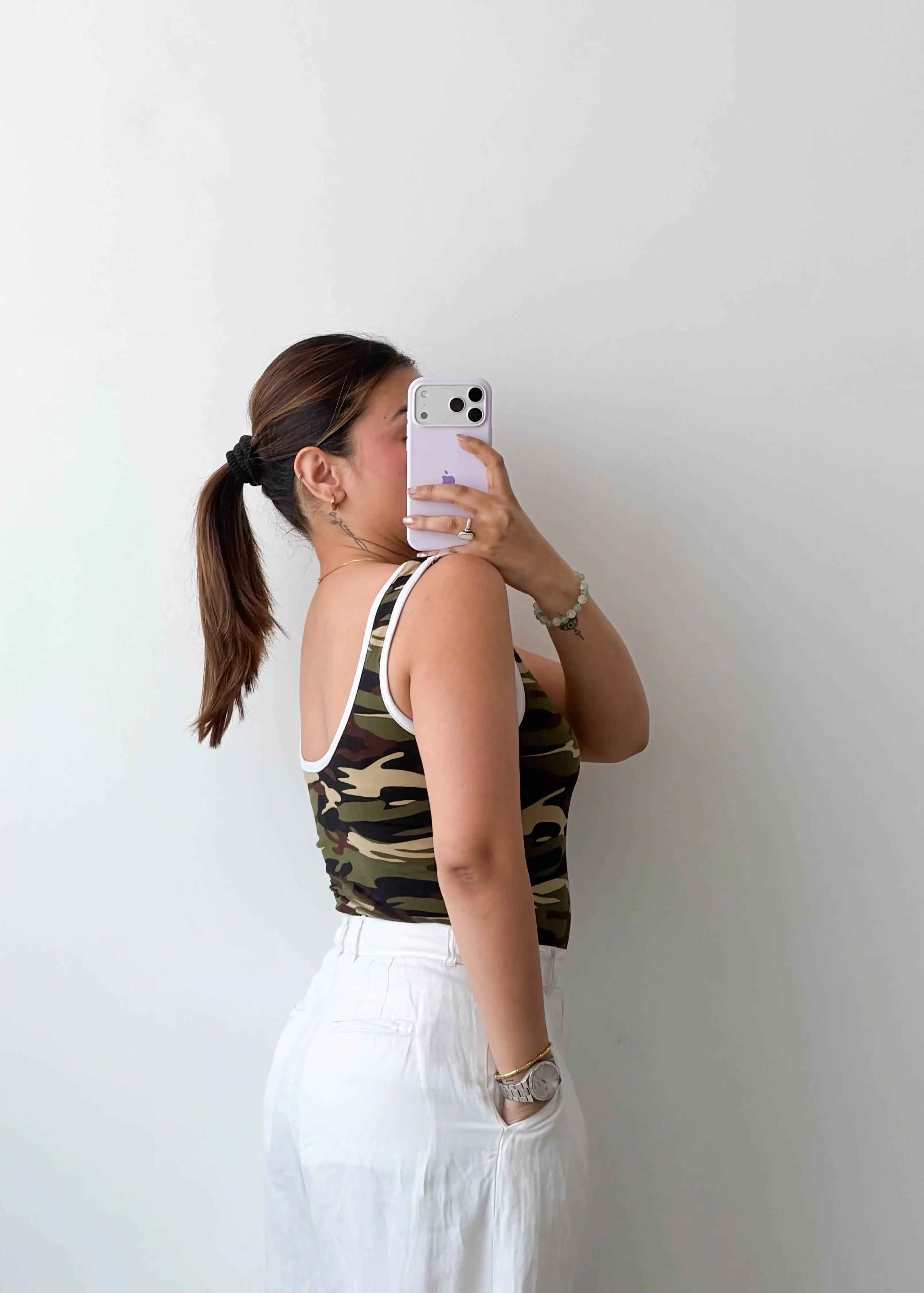 Size M-L Camouflage Tank Bodysuit