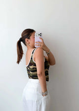 Size M-L Camouflage Tank Bodysuit