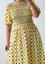 Size M-L Yellow Polka Dot Maxi Dress