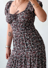 Size XS-S Black Floral Maxi Dress