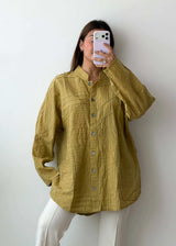 Size XL-2XL Olive Textured Button Shirt