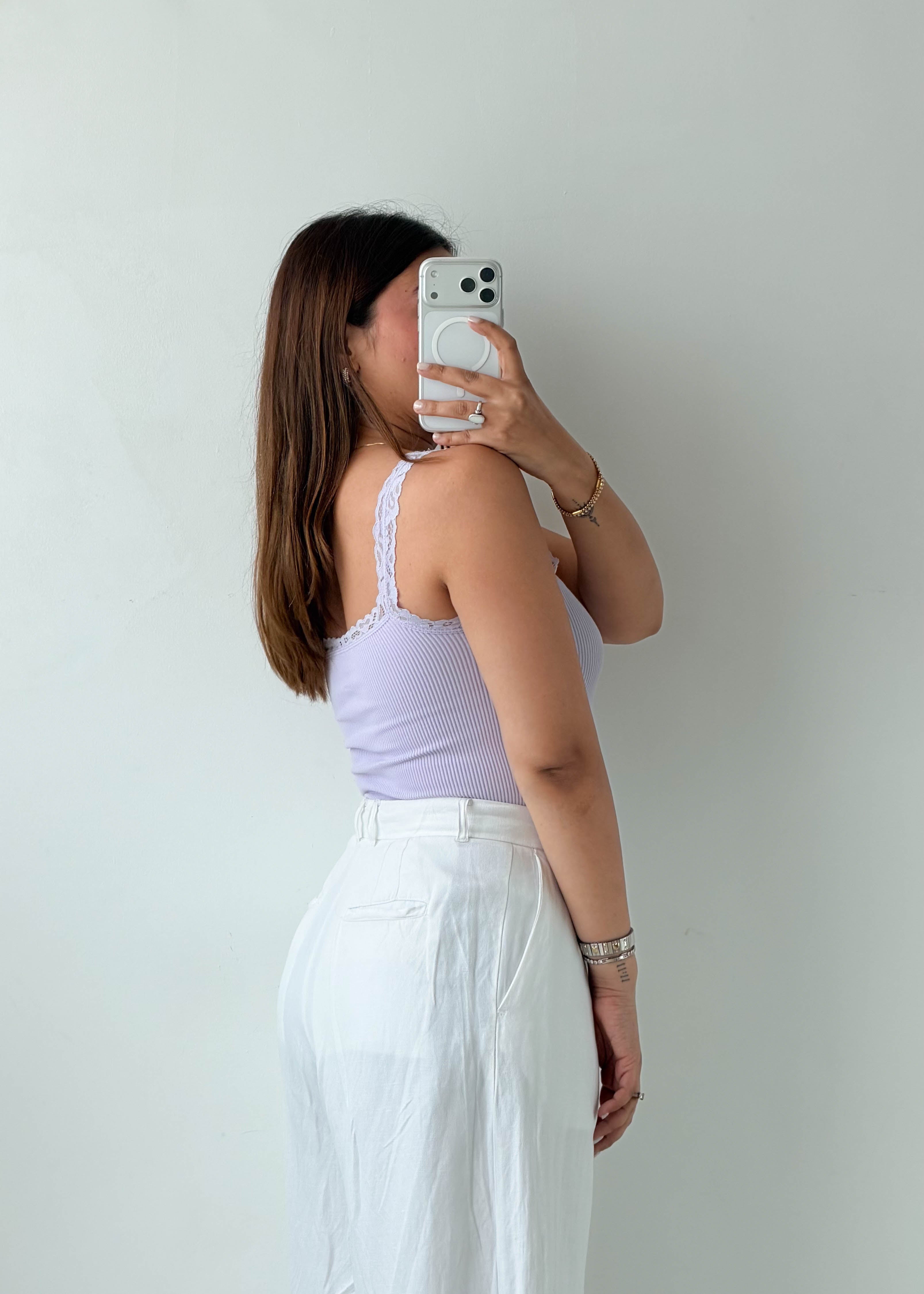 Size XS-S Lavender Lace Trim Bodysuit