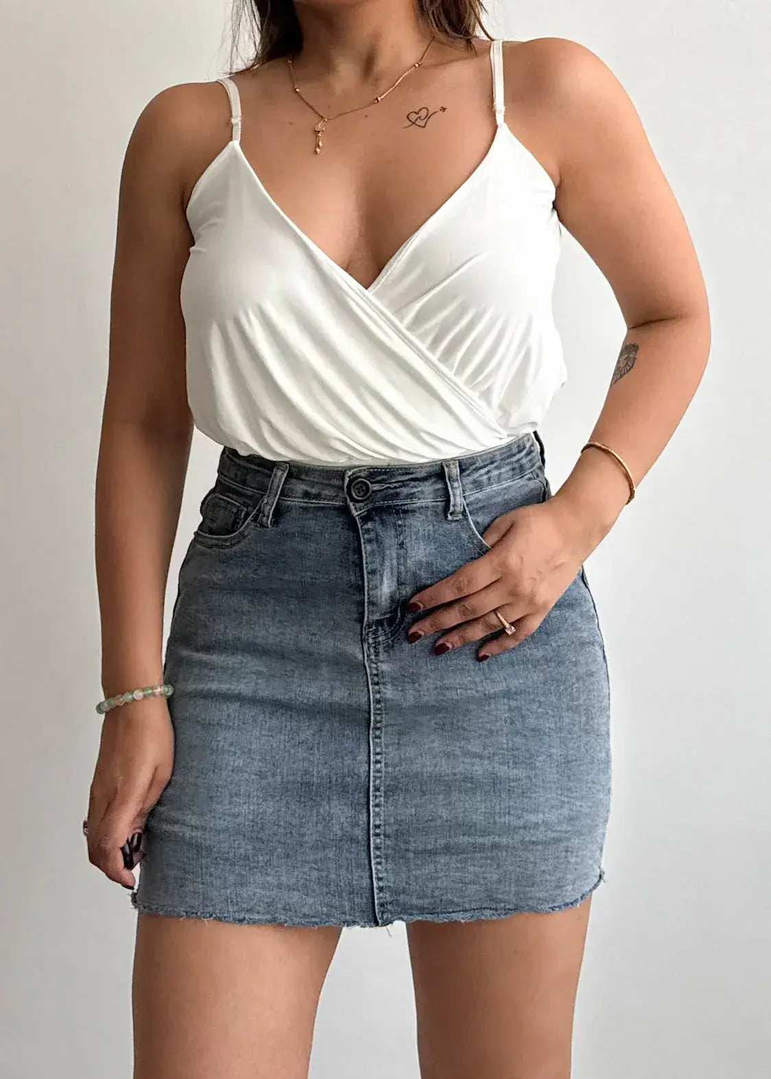 SIZE XS-S,Solid Cotton Ribbed BodySuit - Closet by Payal