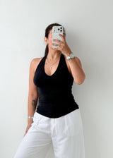 Size M-L Black Halter Tank Top