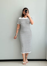 SIZE S-M,  Striped bodycon Dress