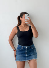 Size XS-S Black Scoop Neck Bodysuit
