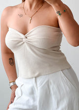 Size M-L Cream Twist Tube Top