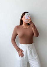 Size S-M Taupe Full Sleeve Bodysuit