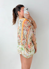 Size M-L Multicolor Boho Kaftan Top