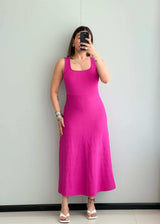 SIZE M-L, Solid fit & flare Dress - Closet by Payal