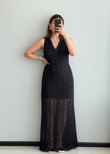 SIZE M-L,  Mesh with lining Maxi Dress