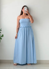 Size S-M Powder Blue Strapless Maxi Dress