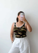 Size M-L Camouflage Tank Bodysuit