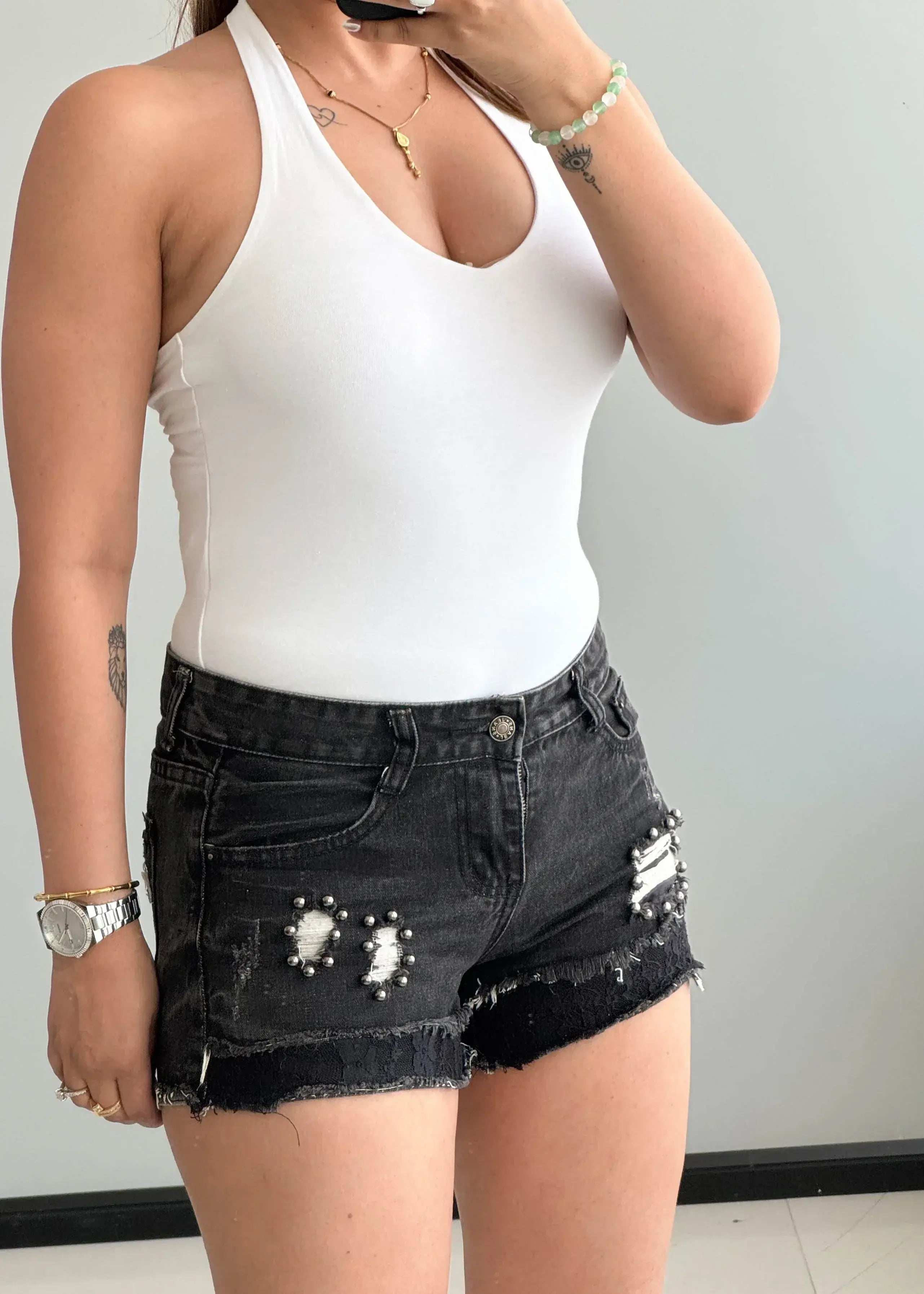 Waist : 30-31, Low waisted Denim Shorts - Closet by Payal