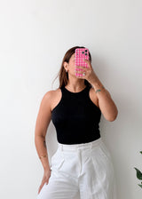 Size XS-S Black Racerback Bodysuit