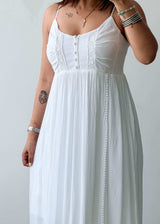 Size S-M White Lace Panel Maxi Dress With Lining