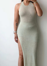 Size XS-S, Sage Green Crochet Maxi Dress