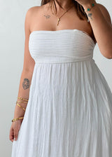 Size L White Smocked Maxi Dress