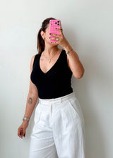 Size S-M Black Sleeveless Wrap Top