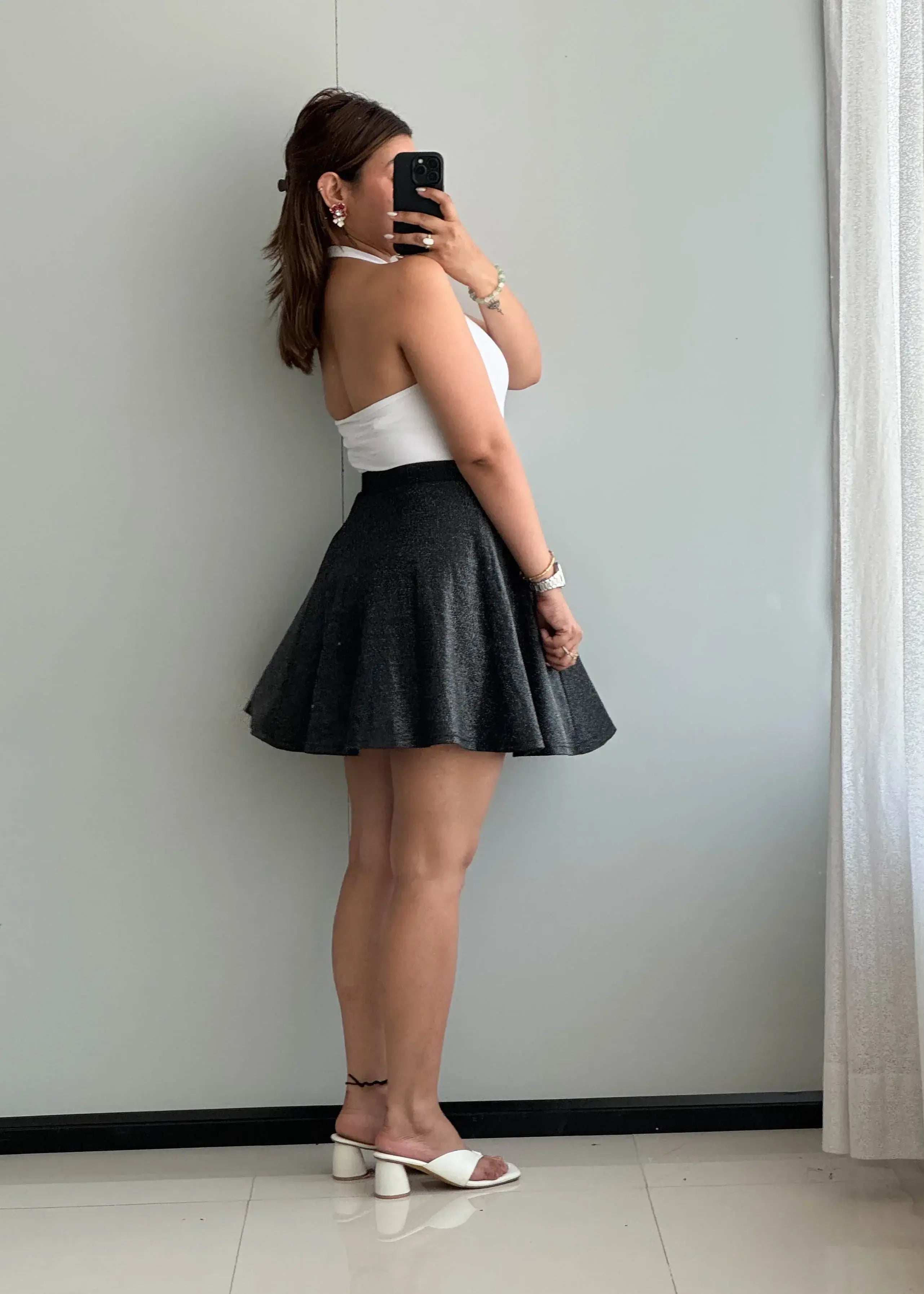 Waist : 28-30, Glittered Flared Skirt - Closet by Payal