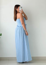 Size S-M Powder Blue Strapless Maxi Dress