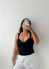 Size M-L Black Structured Tank Top