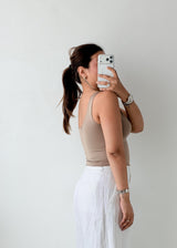 Size XS-S Taupe Scoop Neck Tank Top