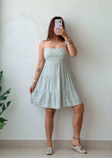 Size S-M Mint Floral Back Tie Mini Dress