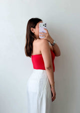 Size XS-S Red Strapless Bodysuit