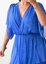 Size M-L Blue Cotton Tiered Maxi Dress