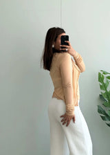 Size XS-S, Y2K Sheer Ruffle Front Fitted Top - Closet by Payal