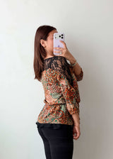 S-M Multicolor Paisley Lace Top