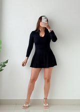 Size XS-S Black Fit & Flare Knit Mini Dress