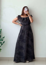 Size S-M Brown Animal Print Maxi Dress