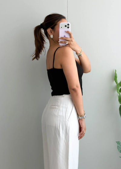 Size XS-S, Black Heart Detail Camisole Top - Closet by Payal