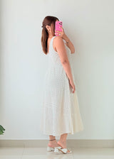 Size M-L Cream Crochet Maxi Dress