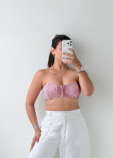 Size S-M Pink Sequin Bandeau Top