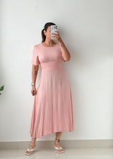 Size XS-S Blush Pink Fit & Flare Midi Dress