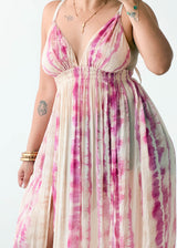 Size XS-M Pink Tie-Dye Maxi Dress