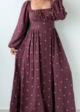 Size S-M Burgundy Embroidered Maxi Dress