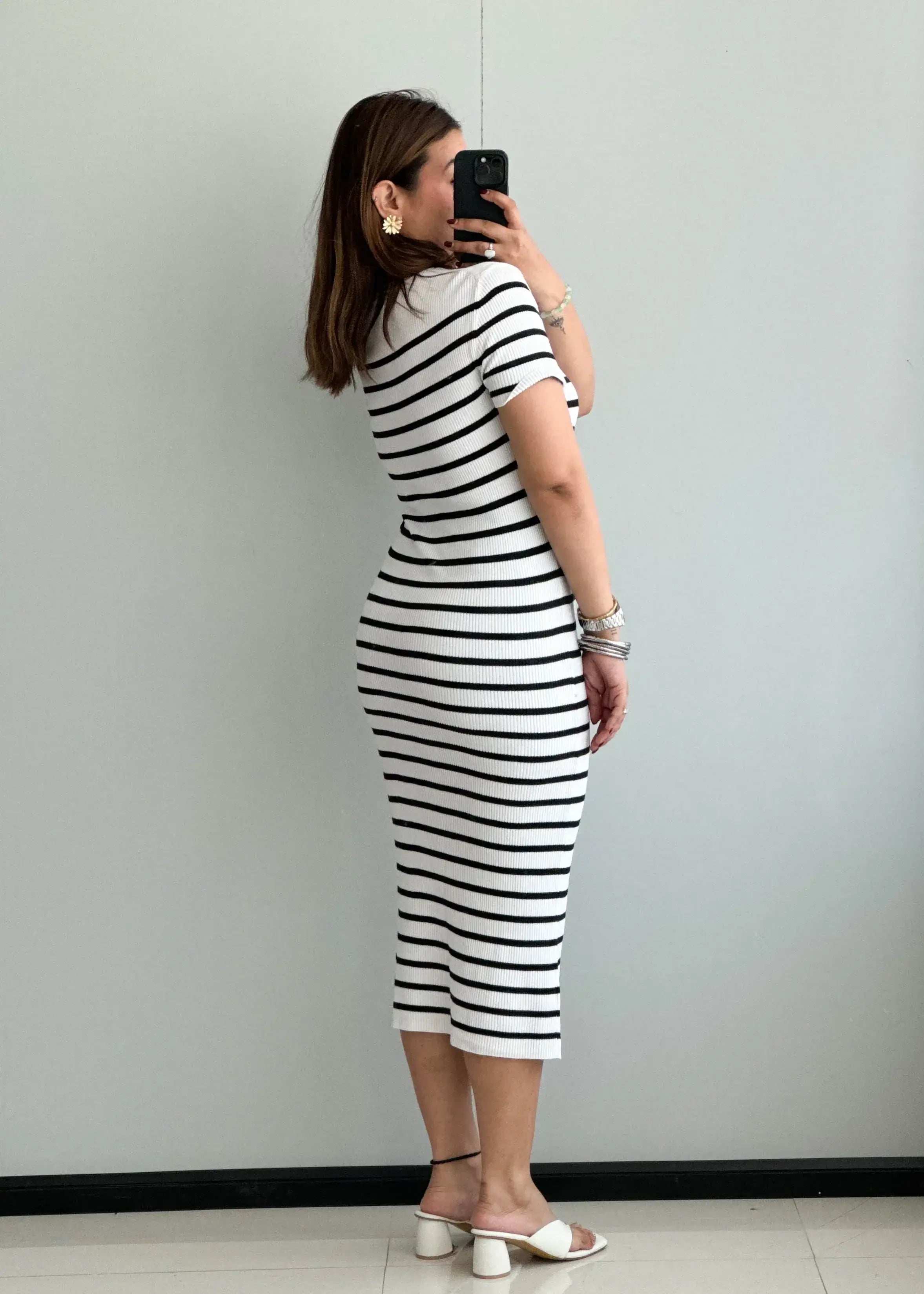 SIZE S-M, Striped bodycon Dress - Closet by Payal