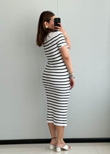 SIZE S-M,  Striped bodycon Dress