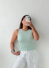 Size M-L Mint Ribbed Tank Top