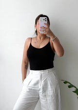 Size M-L, Black Deep Back Camisole Bodysuit